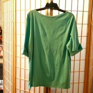 Light Aqua Blue Cotton Knit Top